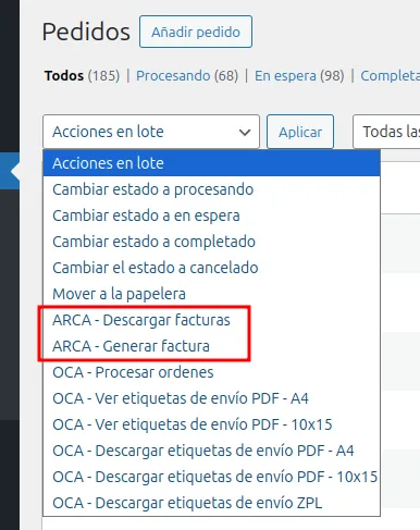 Acciones masivas