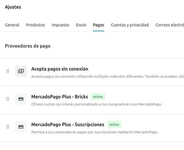 Medios de pago en WooCommerce