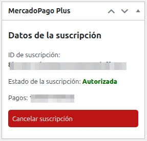 Suscripción autorizada