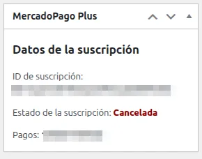 Suscripción cancelada